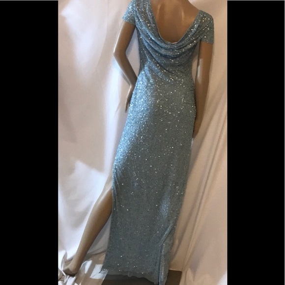 Aidan Mattox  Blue Cowl Back Mother of the Bride - Picture 4 of 8